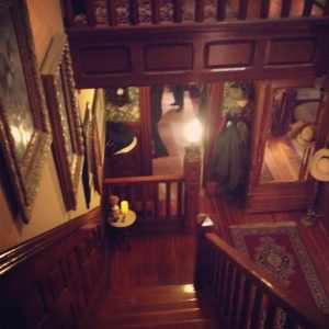 The staircase at the Faragher House